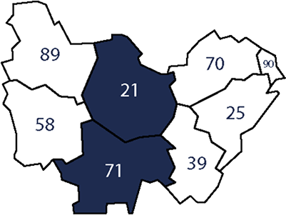 Carte département IDEC 21 & 71